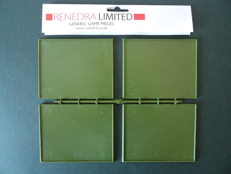 Renedra square bases 50mm x 50mm x 10 New Plastic FREE P&P 